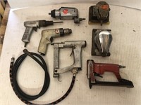 lot of pneumatic tools, drill, sanders, etc.