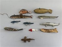 11 Vintage Fish Spearing Decoys