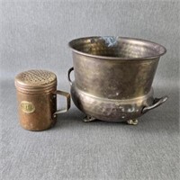 Hammered Brass Cauldron w/ Copper Shaker