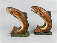 Pr of Hand Carved Wooden Trout