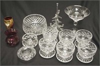 Group of cut crystal table wares