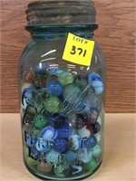 Quart Ball Jar of Marbles