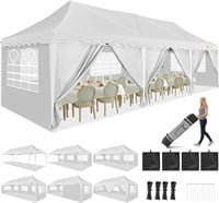 10x30 Party Tent Canopy  8 Walls & Weights  White