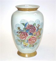 Oriental painted ceramic table vase