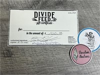 Gift Certificate for Divide Feed amount of $100