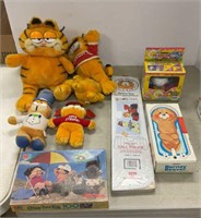 Garfield plush, Avon Barney Beaver etc.
