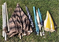 Assorted umbrellas & new Sears awning 3' x 8'