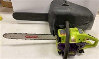Poulan chainsaw with case, has compression