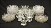 Quantity of various glass sweet dishes