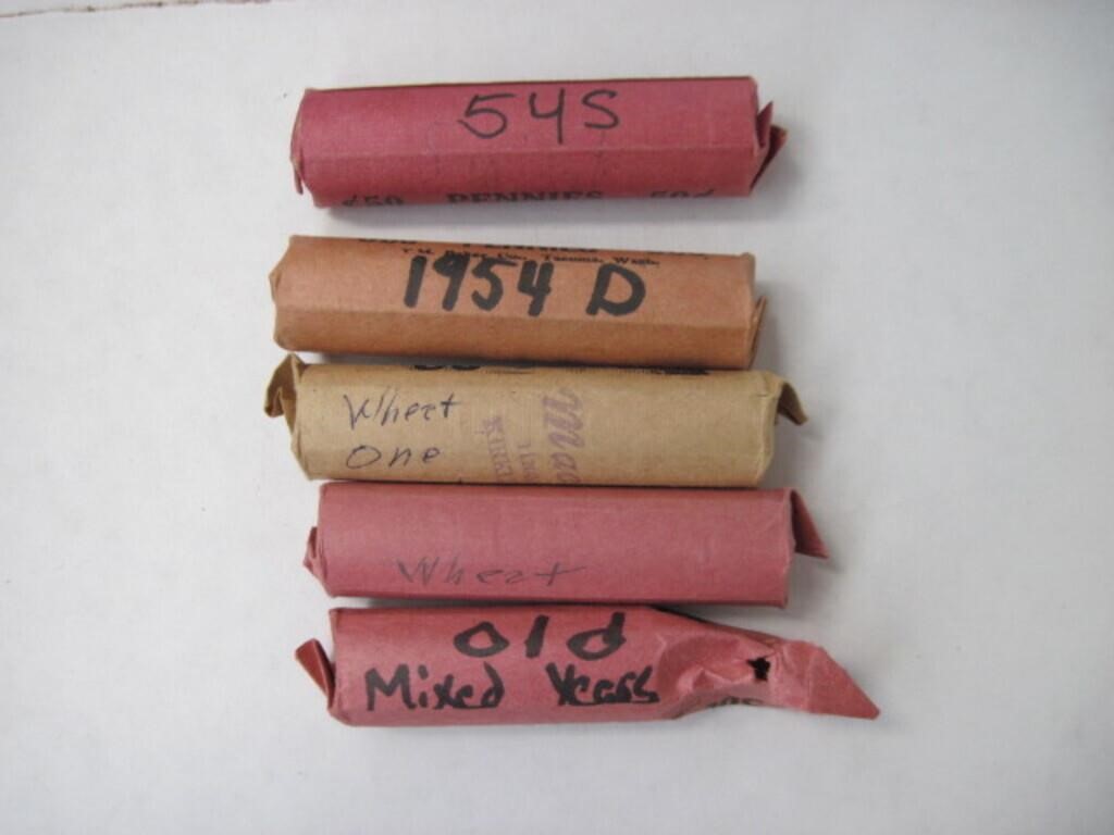 Lot of 4 Rolls plus of Wheat Pennies Mixed