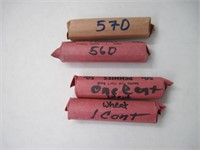 Lot of 4 Rolls of Wheat Pennies 50s + Mixed