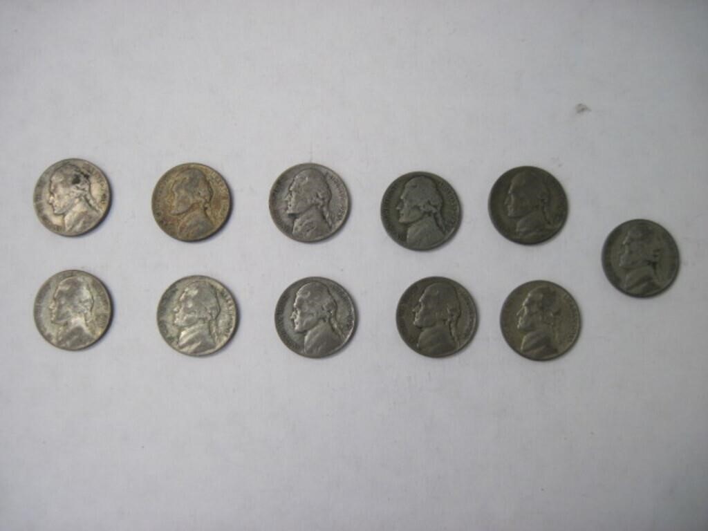 Lot of 11 Silver War Nickels