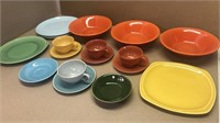 Anchor Hocking & other plates, bowls & cups 17pc