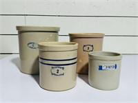 (4) Pottery Crocks