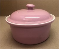 Hall #69 pink & white covered casserole dish