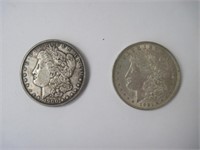 Lot of 2 Morgan Silver Dollars 1900 / 1921