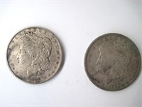 Lot of 2 Morgan Silver Dollars 1890 / 1921