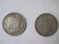 Lot of 2 Morgan Silver Dollars 1889 / 1921
