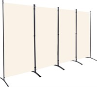 $80  6 FT 4-Panel Folding Privacy Screen  Beige