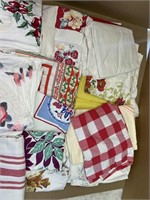 Vintage table cloths most have staining