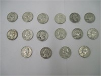 Lot of 16 90% Silver Quarters