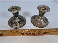 Antique Sterling Silver Candle Stick Holders