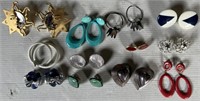 12 pair costume jewelry ear rings