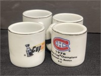 Group of 4 NHL Champions Collectible Mini Mugs.