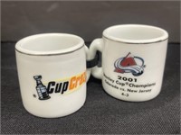 Two NHL Champions Collectible Mini Mugs. Colorado