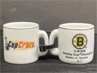 Two NHL Champions Collectible Mini Mugs. Boston,