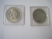 Lot of 2 Silver Peace Dollars 1922/23