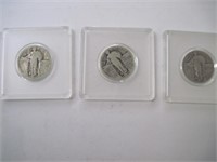 Lot of 3 Standing Liberty Silver Quarters