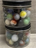 (2) Containers Antique Marbles #2