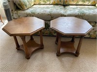 Pair Small Octagon Vintage Side Tables