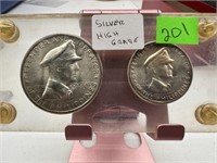 2PC PHILIPPINES SILVER H GR 1941 1 PESO 50 CENTS