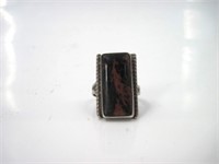 Mahogany Obsidian 925 Silver Ring Size 7.5