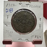 1922 SILVER ONE FLORIN