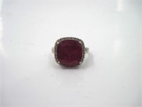 Ruby 925 Silver Ring Size 7