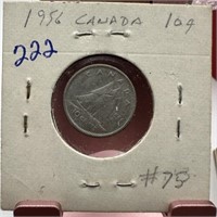 1956 SILVER CANADA DIME