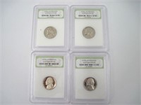 1970s DCAM Gem Proof Jefferson Nickel x4