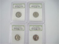 Lot of 4 Brilliant UNC Jefferson Nickels