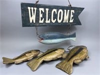 Welcome Sign & Stringer of Fish