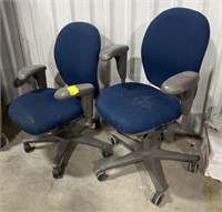Rolling Office Chairs, 34in and 40in 
(Bidding
