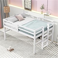 Twin Size Low Loft Bed, Wood Loft Bed
