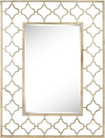 Deco Metal Quatrefoil Wall Mirror, 38" x 1" x 50"