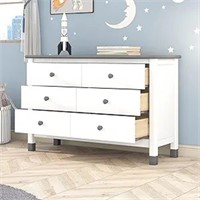 Merax Dresser, White+Gray Modern Rustic Wood