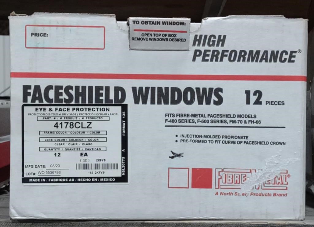 High Performance Face Shield Windows