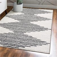 Elm Diamond Stripe Geometric Shag Indoor Area-Rug