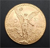 1947 Mexican 1.2 Ounce Gold - 50 Peso