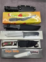 3 knives.  Raging Bull, Hunting Knife and Tokyp